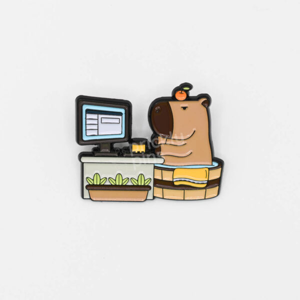 corporate capy enamel pin