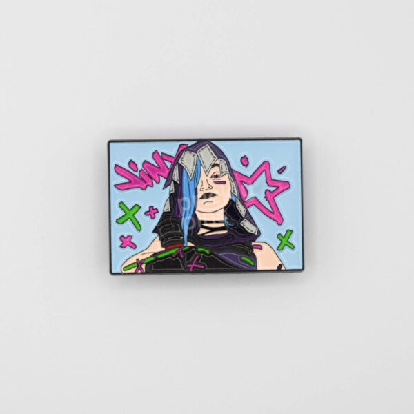 jinx enamel pin white bg